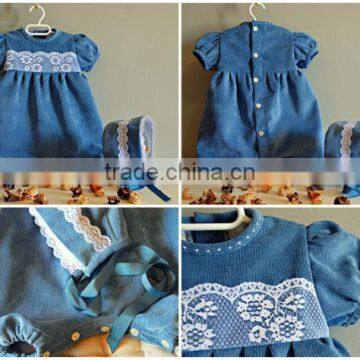 New Born Baby Clothes Girl Boutique With Front Lace Baby Girl Romper photo-3