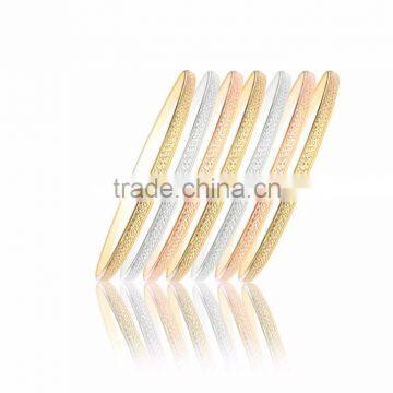 3 MM 7 Pieces Semanario Three Tone Plated Bangles