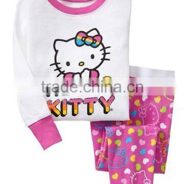 fashion girls hello kitty printed pajamas sets baby sleepwears children cotton nightgown