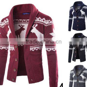 shawll collar reindeer mens christmas sweater mens christmas clothes