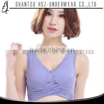 hsz-wsb0011 Wholesale Ladies Sexy Net Big Cup Lace Bra Sets Sexi Girls Seamless Running Yoga Sport Bras