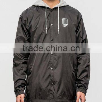 Custom Plain Men no Zipper Hoodie Lightweight Windbreaker Jacket photo-4