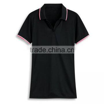 2016 Bulk Cheap Fancy Design Quick Dry Wholesale Women Golf No Button Polo Shirt photo-5