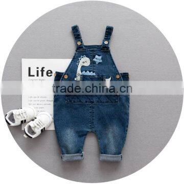 S17661A 2017 Children's Clothing Ripped Jeans Baby Boys Leisure Denim Overalls photo-2