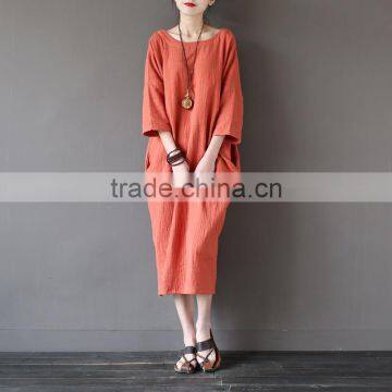 Z&M Korean Cotton Linen Dress Linen Dress Girls Summer Dress