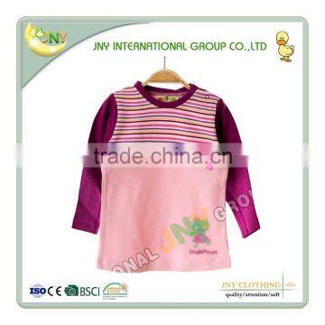 Pink Cute Cotton Striped Baby Girls T Shirt photo-2