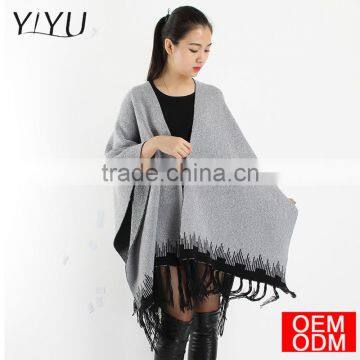 2017 Autumn New Women's Elegant Socialite Cashmere Tassel Cardigan Sweaters Batwing Sleeves Scarf Cape Outwear Good Quality photo-2