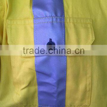 Hi Vis Yellow 3M Reflective Tape Safety Shirt With Contrast Color photo-6