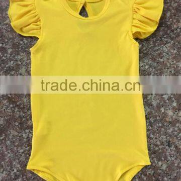 Toddler Girls Soild Color Cotton Romper Flutter Sleeve Romper Baby Bulk Boutique Baby Girl Rompers Wholesale 2016 photo-4