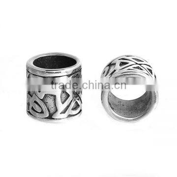 304 Stainless Steel Spacer Beads Cylinder Antique Silver photo-3