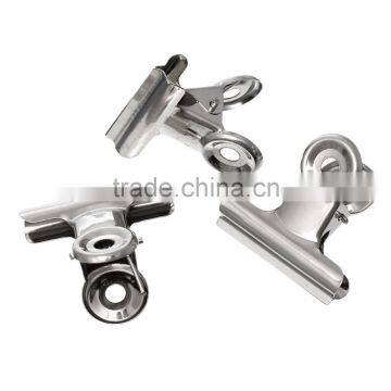 High Qaulity Silver Tone 5.0cmx4.4cm Stainless Steel Office Metal Bulldog Clips