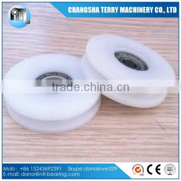 Nylon coated ball bearing plastic pulley