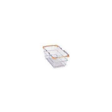 Orange Heavy Duty Steel Wire Basket Supermarket Shopping Trolley