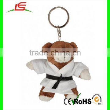 Custom animals plush toys plush keychain teddy bear keychain with cloth