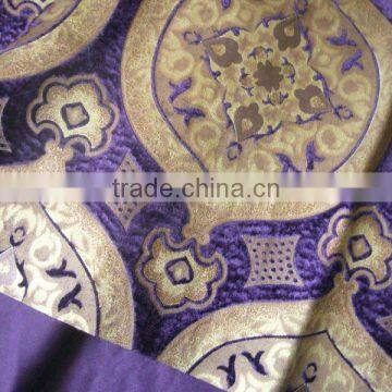 100 polyester woven velvet purple printed sofa velvet