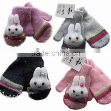 New products cute rubber kids winter gloves