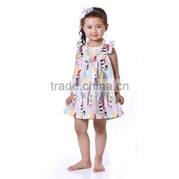 cheap girls summer dress children long feather pattern dress clothing free prom dress