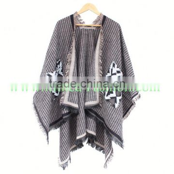 Alpaca Poncho Cape with Scarf Peru