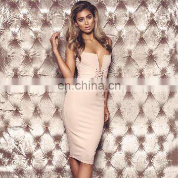 Amigo Women's Sexy Slim Fit Sleeveless Stretchy Bodycon Midi Dresses photo-5