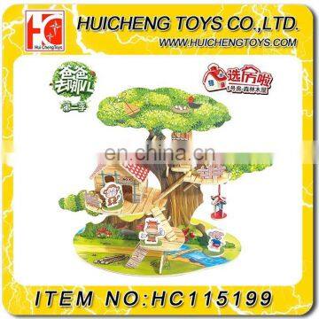 DIY wood house DIY toy children making wood material house have ASTM EN71 EN62115 test paper