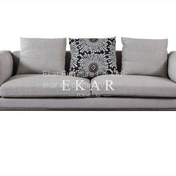 New Modern Design Grey Linen Fabric Soft Feather Furniture Living Room Sofa Set