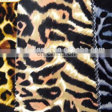 China Manufacturer High Quality Velvet Bonded Print Elastic Knit Fabric