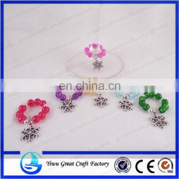 Set of 6 Snowflake Themed Wine Glass Charms