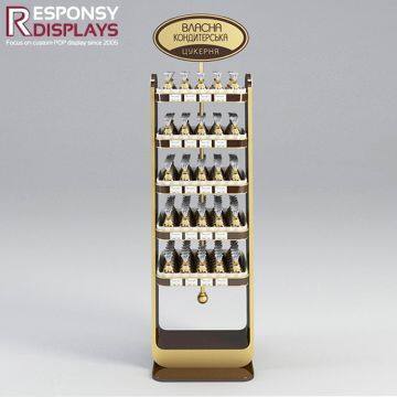 Customized Wood 5 Layers Food Stand Wooden Snack Display Cabinet With Header photo-3