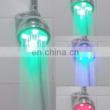 High Pressure LED Rainfall shower head 3 color changing mini top shower sprayer