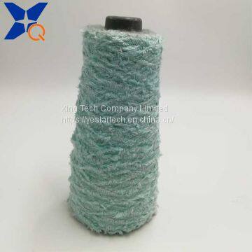 Nm13 light blue  microfiber half fancy yarns could not pass needle detector conductive touchsreen yarns for gloves-XT11019