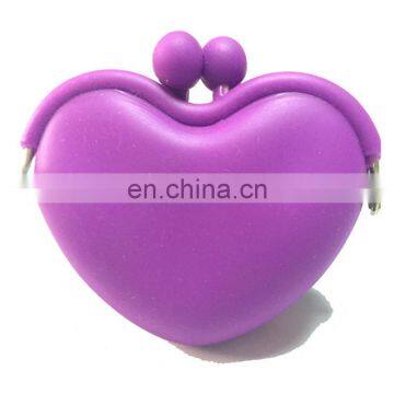 Mini Heart Shape Key Coin Holder Wallet Women Clutch Promotion Silicone Coin Purse photo-5