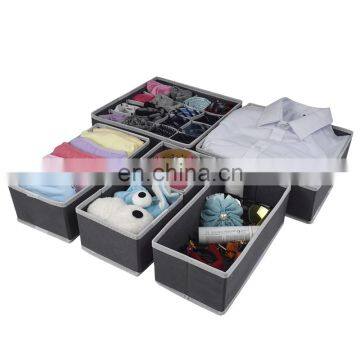 Divided Home Storage Boxes for Tie Socks Bra Underwear Closet Fabric Basket Dress Drawer Organizer