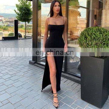 Women's Sling Neck Slim Backless Sexy Hot Sale New Split Dress photo-3