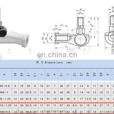 Rod End Bearing Hydraulic Cylinger Spherical SQ10RS SQ12RS Ball Joint Bearing