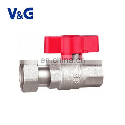 1/2" - 3/4" F-BSP x F-BSP Valogin 362.5 psi Nickel Plating Loose Joint Brass Ball Valve