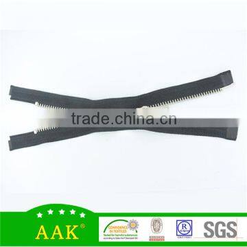 5# cupronickel y teeth double sliders open end zipper for leather handbags