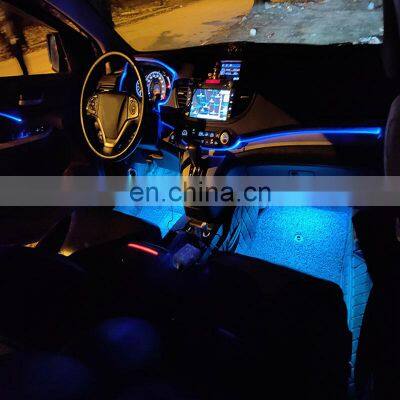 4x12LED Car Atmosphere Lamp Foot Lamp With Cigarette Lighter Remote Control/Multiple Modes AUTO RGB Strip Ambient Light