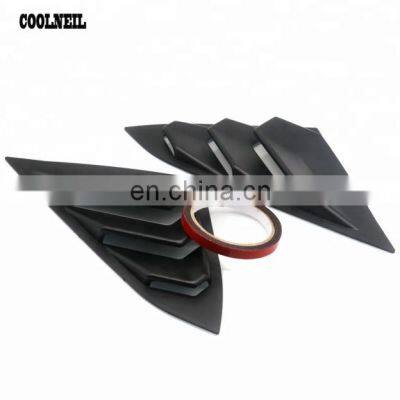 Car Black Bright Black Carbon Fiber Pattern Side Wind Shutters Vents For Honda Civic