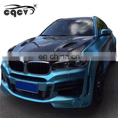 Good fitment wide body kit for BMW X6 F16 front bumper rear bumper wide flare and hood for BMW x6 f16 facelift