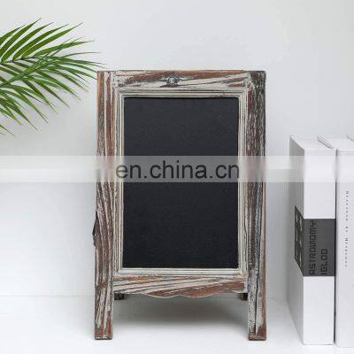 A-frame Chalkboard Menu 2-Sided Torched Wood A-Frame Chalkboard Sign Sidewalk Cafe Menu Sandwich Board photo-5