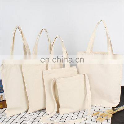 Ready to ship custom logo recycle plain organic cotton shopping bag 100% canvas shopping tote bag for sale