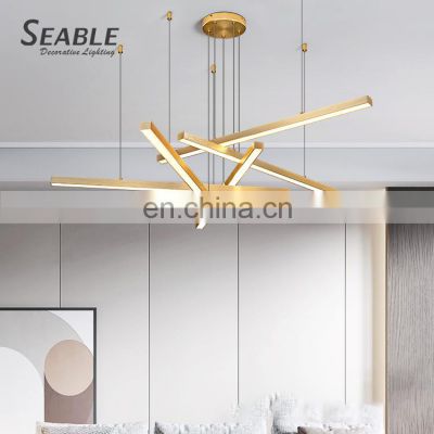 Wholesale Magnificent Decoration Indoor Aluminum PC Iron Living Room Modern Gold LED Pendant Light