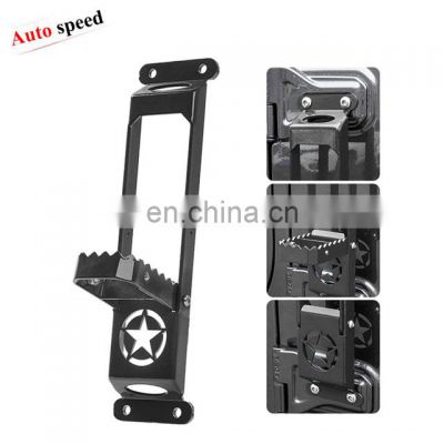 Black Steel  Side Door Hinge Foot Pedal  For  Jeep Wrangler JL