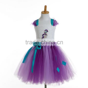 Optional colorful dress girls puffy tutu dress cap sleeve