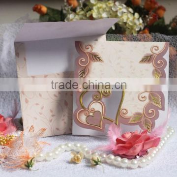 2016 New Arrival Rustic Embossed Wedding Invitations Card Pocketfold