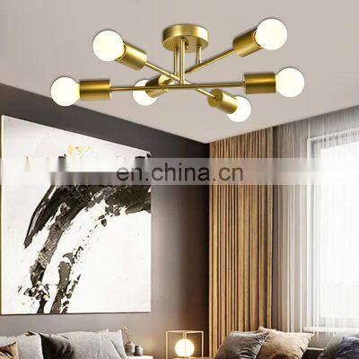 HUAYI Wholesale Price Gold 60w Living Room Bedroom Hotel Indoor Simple LED Ceiling Light