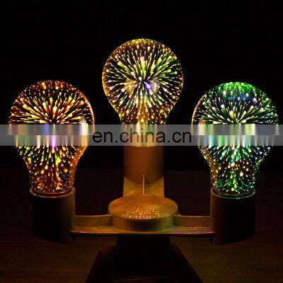 E27 E26 3D Star Decoration Fireworks Led Light Bulb Colorful Led Christmas Firework Glass Bulb 3D Firework Light Bulb