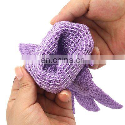Wholesale Viscose Custom Logo Gloves Korean Exfoliating Remove Scrub Dead Skin Beauty Bath Gloves Silk Exfoliating Gloves photo-3