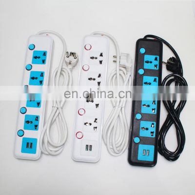 Multi Color universal socket dual usb Electrical Power Strip 110V