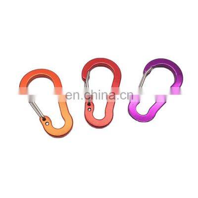 Wholesale Colorful 62 mm D Shape Aluminum Hook Carabiner Clip Keychain Climbing Carabiner For Camping Hiking Outdoor Accessories photo-4